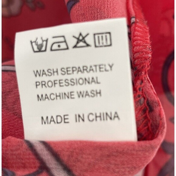 Red Purple Floral Kimono Size L  Mesh Sheer Bohemian Colorful Beach Swim Cover - Picture 4 of 4